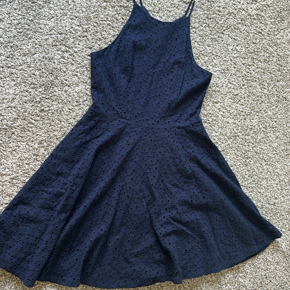 Navy blue fully lined dress